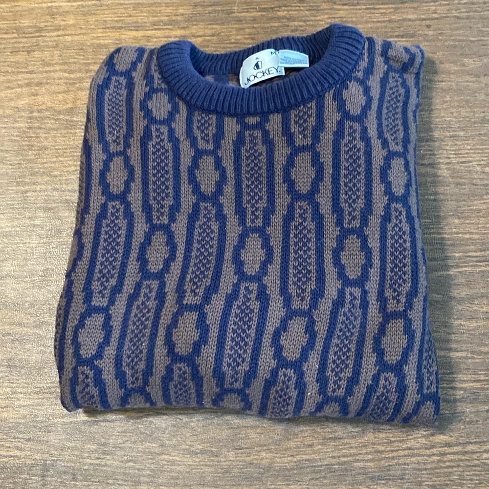 Cotton sweater Medium. Brown and navy design. Great condition